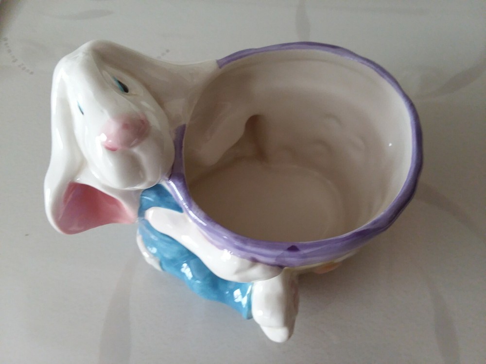 WCL Ceramic Floppy-Eared Bunny PLANTER POT/CANDY BOWL