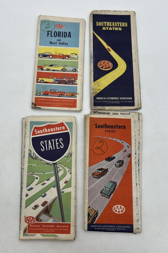 Vintage 1950s Florida & SE States Maps, Brochures, Postcards, Programs, Ephemera