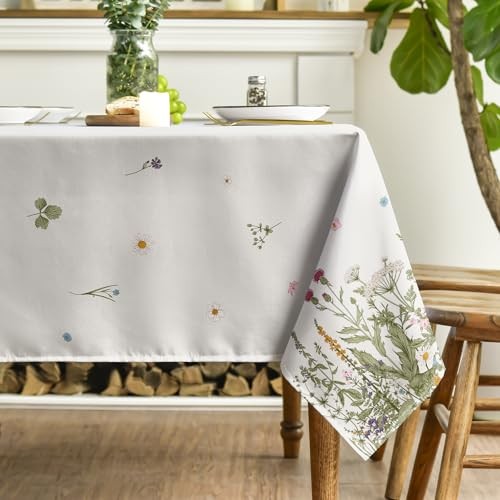 Spring Summer Tablecloth 60x84 Inch Rectangular, 60" x 84" (Rectangular) Beige