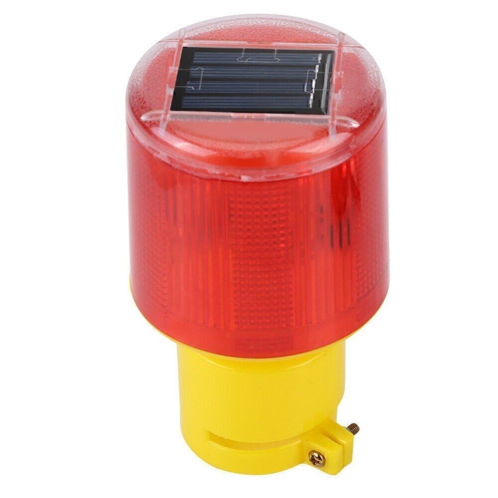 Solar Powered LED Warning Hazard Emergency Beacon Flash Strobe Signal Light