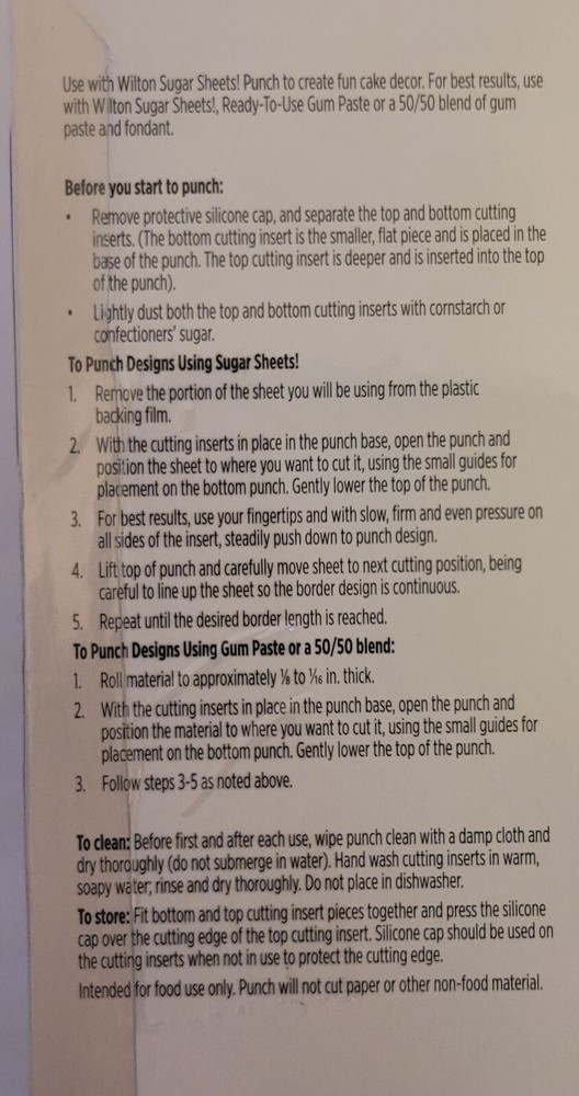 WILTON SUGAR SHEETS! Punch - Cutting Inserts & Border Cutting Inserts HEART NEW