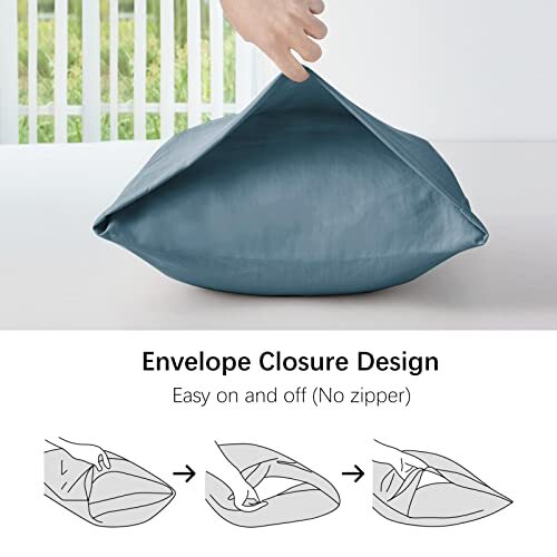 Super Soft Pillowcase - Washed Microfiber Body (20" x 54") Grayish Blue