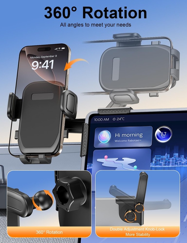Tesla Phone Mount, 360° Adjustable Universal Tesla Model Y Accessories, Pho