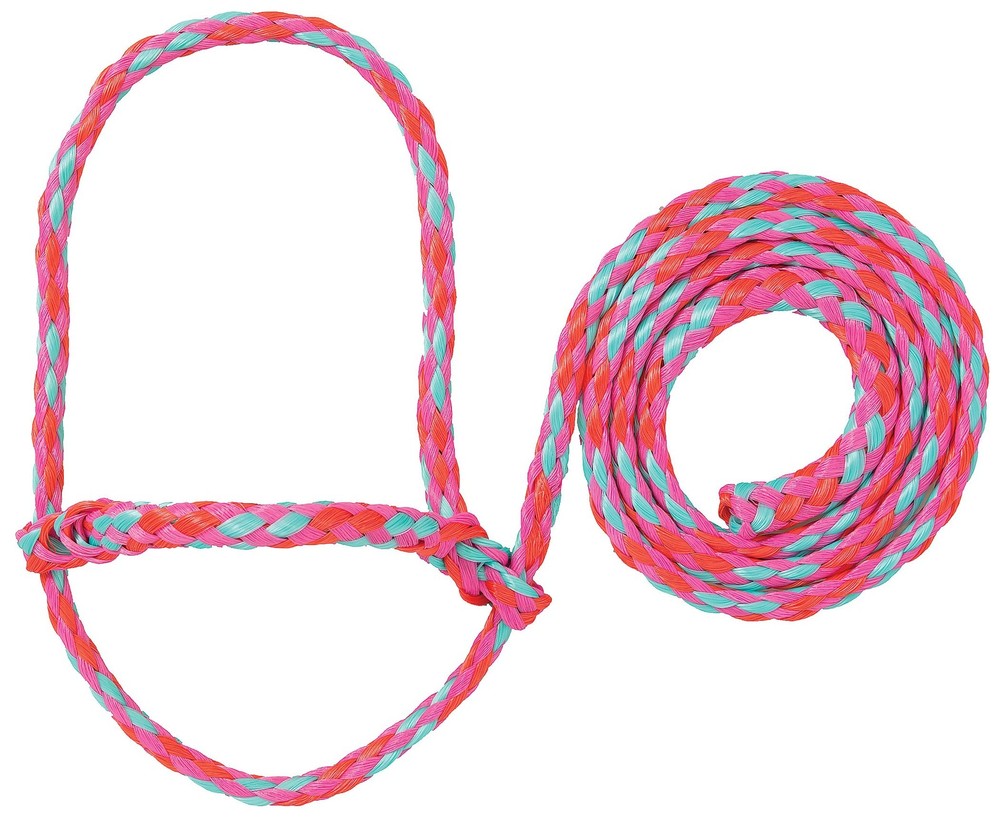 Braided Poly Rope Halter, 4 ft Modern, Adjustable, Soft Braid Sheep Halter, L...
