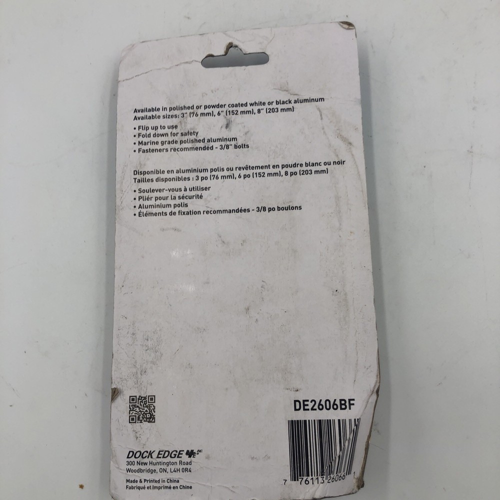 Dock Edge 2606BF Flip-Up Cleat 6" Black