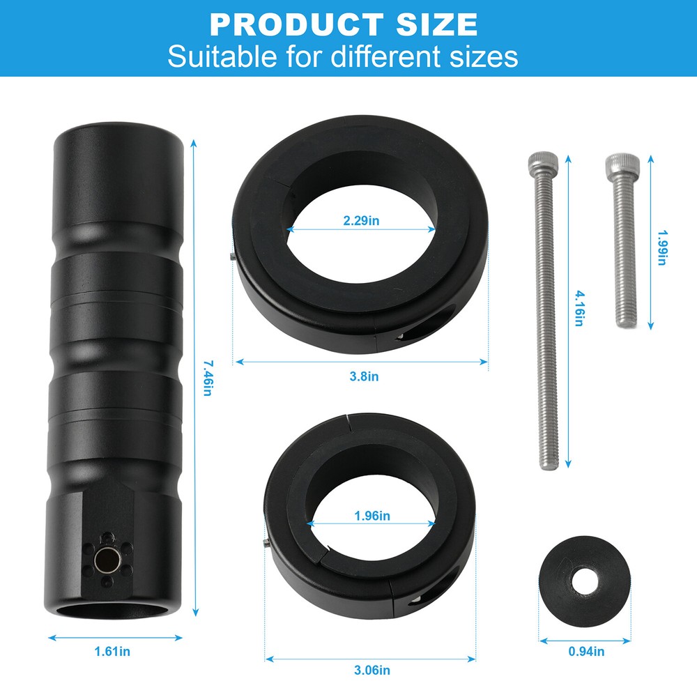 Boat Flag Pole Bracket Kits Rail Mount without Drilling Black