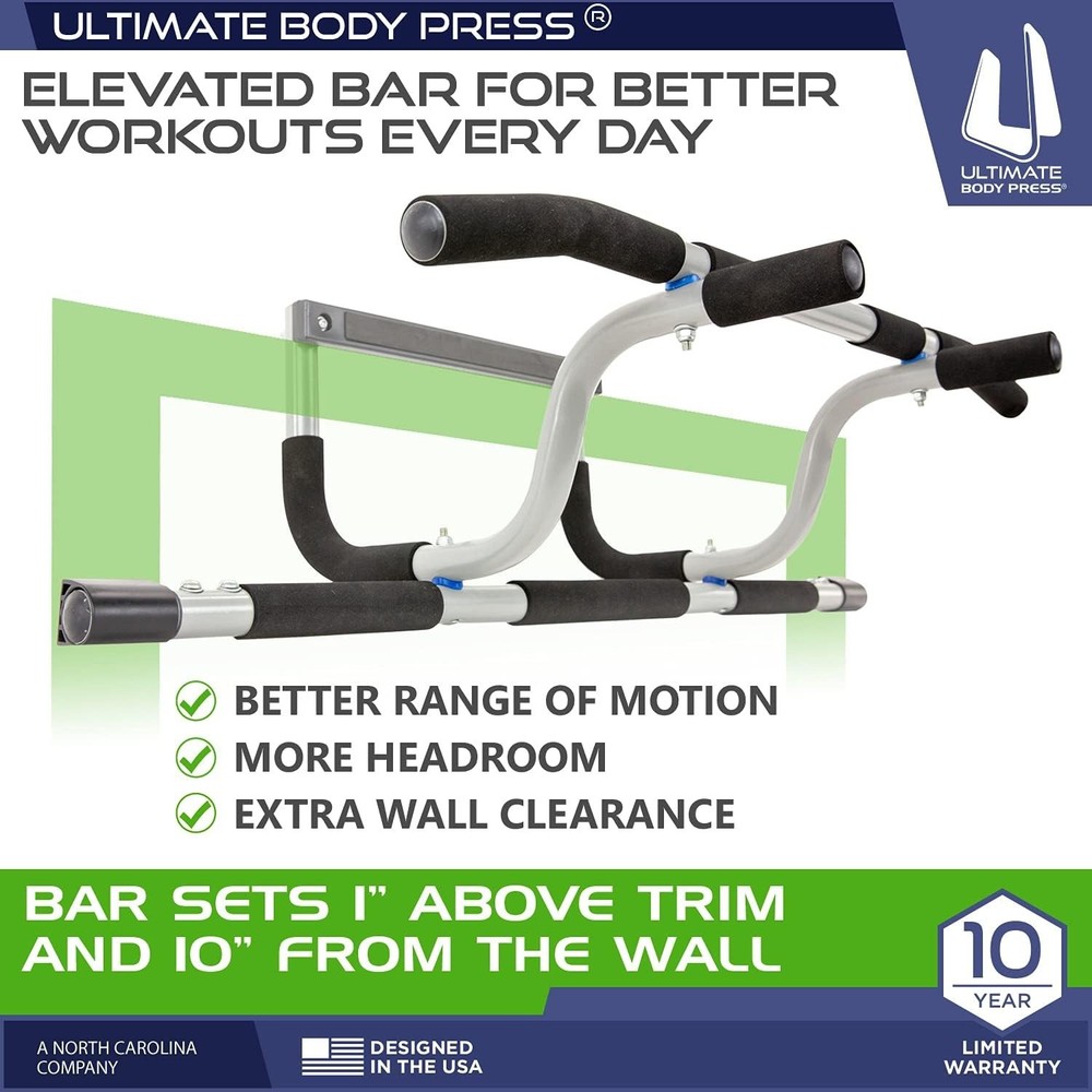 XL Doorway Mount Pull Up bar with Elevated bar & Adjustable Width Pull-Up Bars