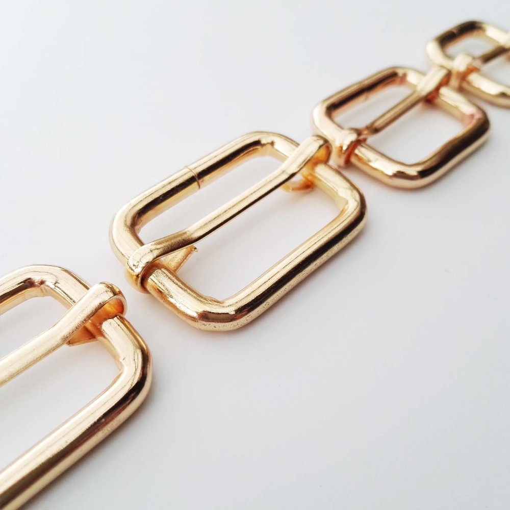 Metal Leather Bag Strap Belt Web Adjust Tri-glide Buckle Slider Rectangle O Ring
