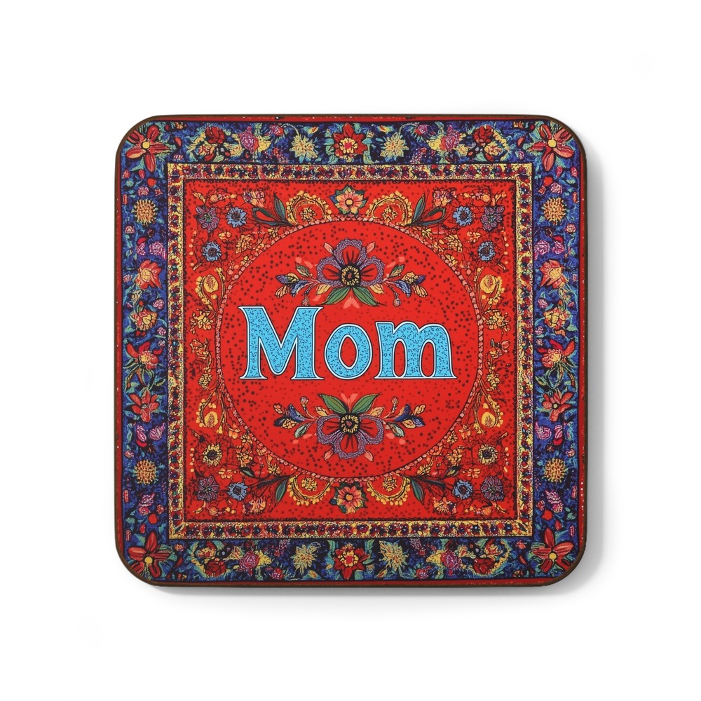 Mom boho Bohemian Indian pattern gift Hardboard Back Coaster