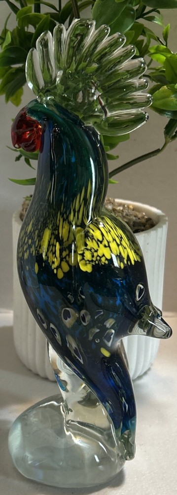 Geo Glass Parrot Figurine