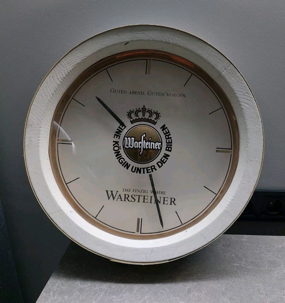 Vintage WARSTEINER Wall Clock Large Bar RESTAURANT DECOR