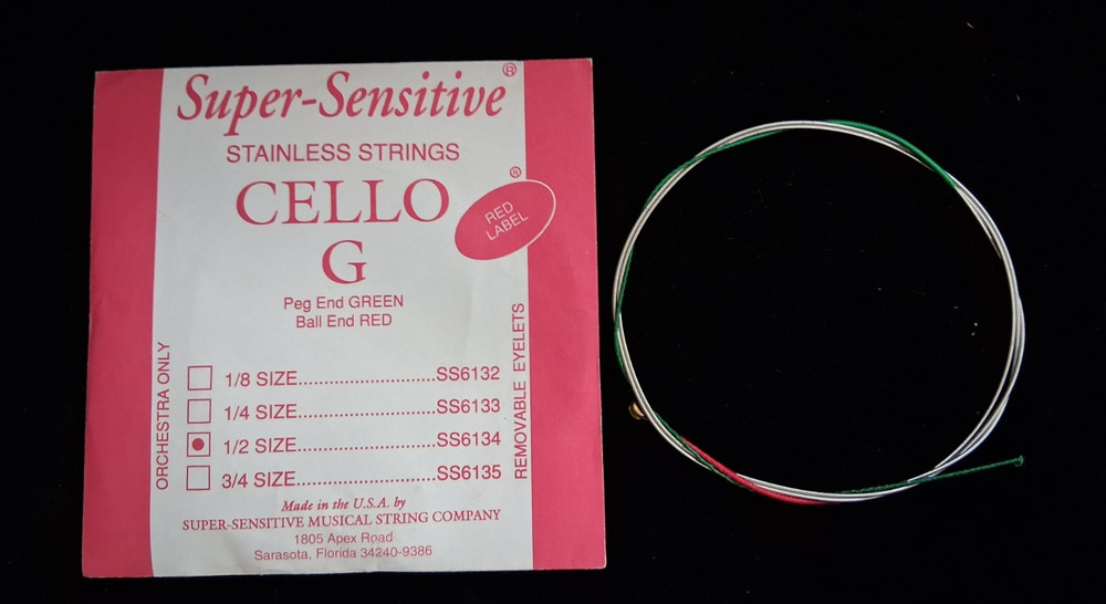 SUPER-SENSITIVE STAINLESS STRING CELLO G STRING BALL END 1/2 SIZE SS6134