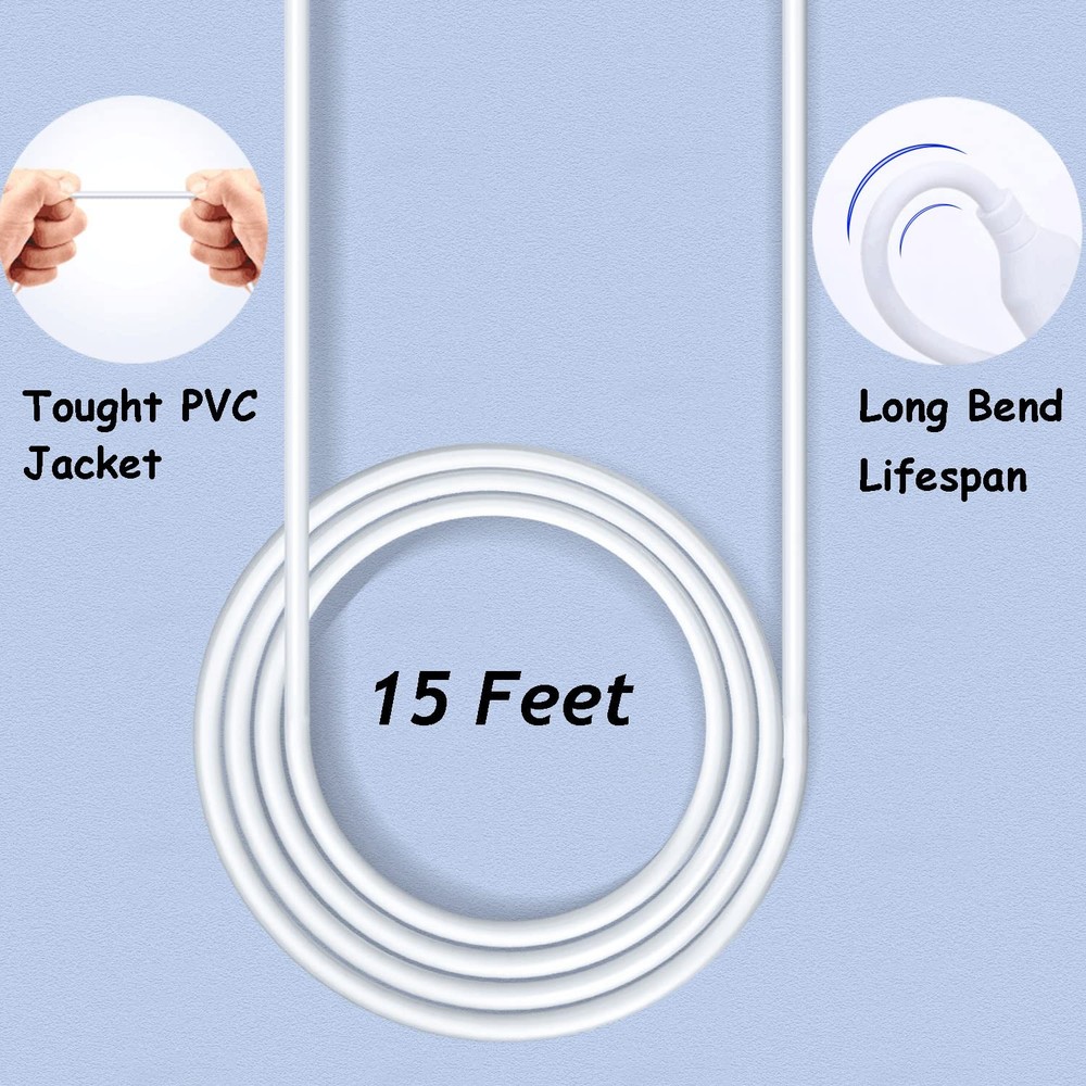 Costyle USB Extension Cable White 15ft, 2 Pack 2.0 Extender 15FT,