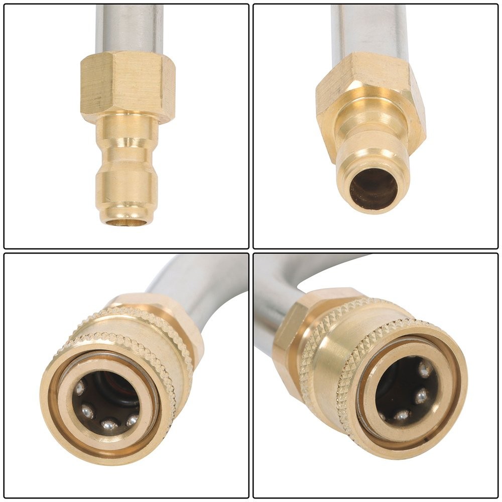 9 Pack Power Washer Lance With Atomization Nozzle Tips And Attachment Curved Rod