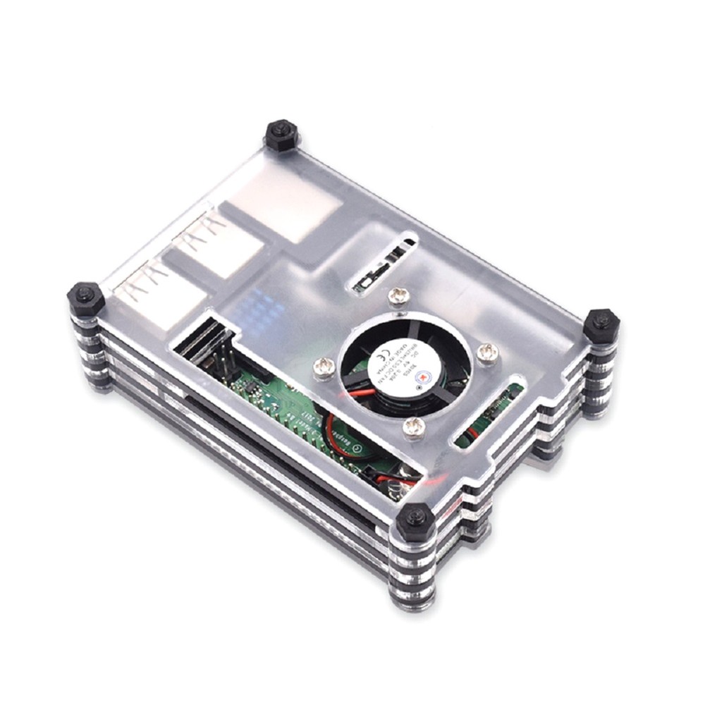 9 Layers Acrylic Transparent Case With Cooling Fan For Raspberry Pi 3B+/3B E