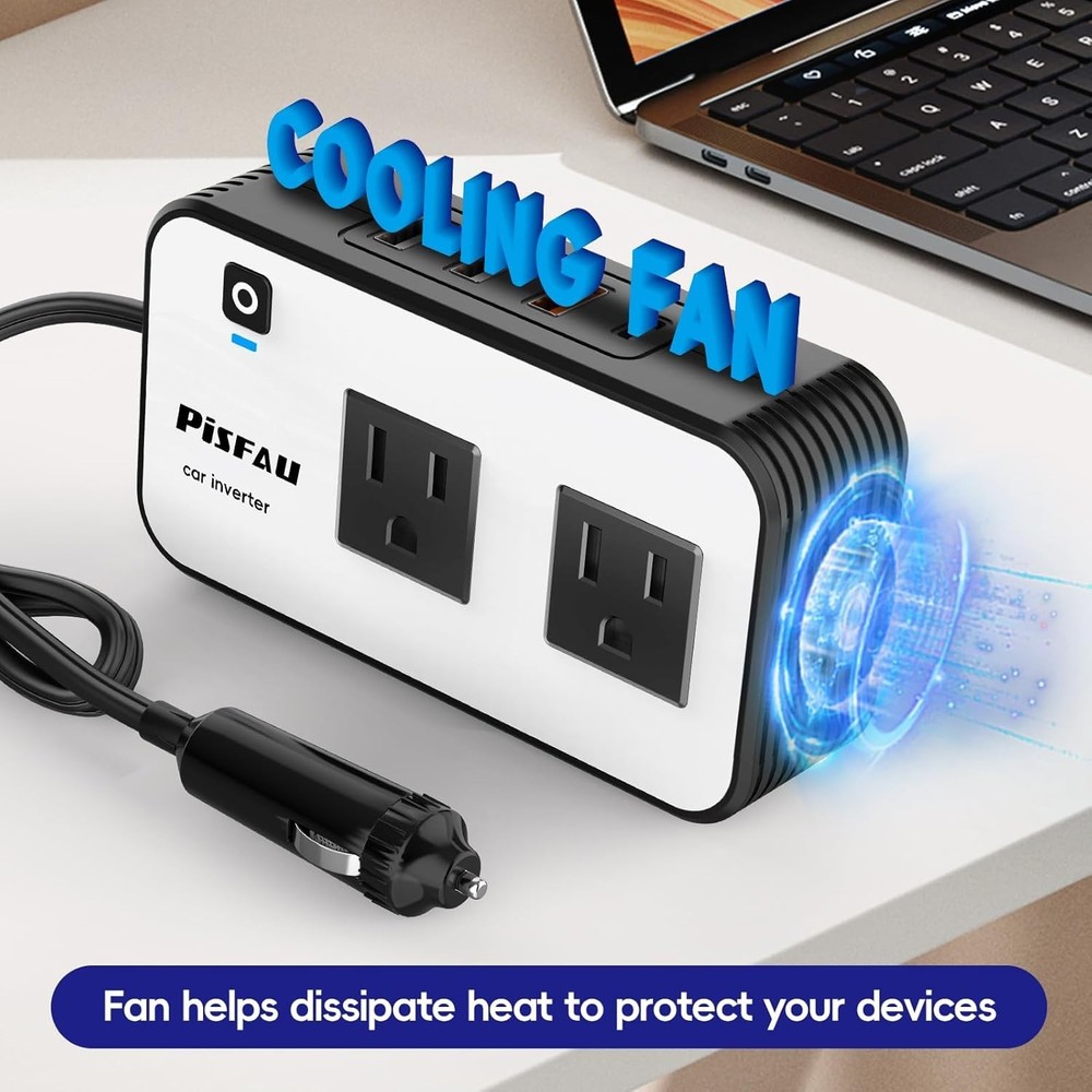 High-Efficiency 200W Car Power Inverter - Safe Charging Solution for Electronics