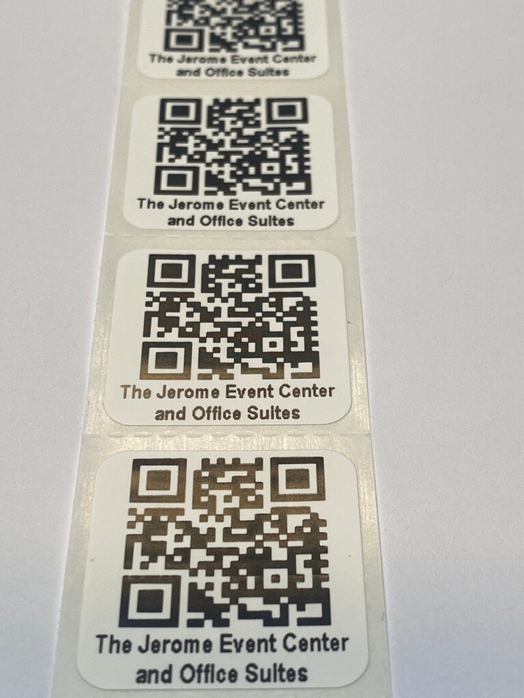 [QTY 200] CUSTOM PRINTED QR CODE LABELS -1 INCH SQUARE-DURABLE POLYPROPYLENE