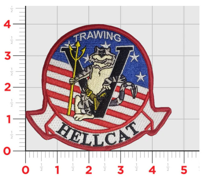 NAVY TRAINING WING 5 TW-5 HELLCAT HOOK & LOOP EMBROIDERED PATCH