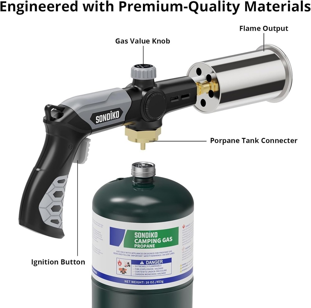 Professional-Grade L8010 Torch for Culinary Precision & Campfire Adventures