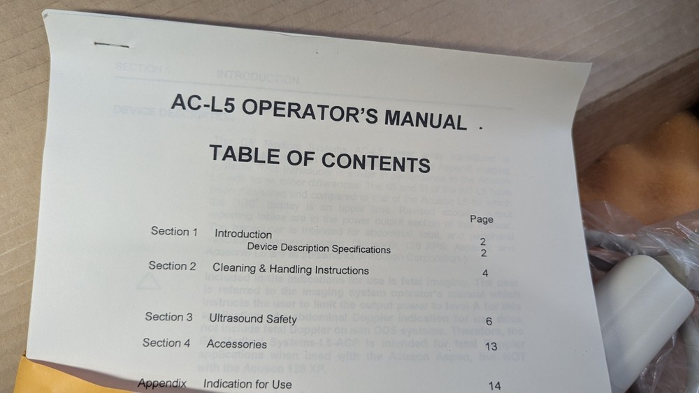 GE AC-L5 Linear Transducer - NEW