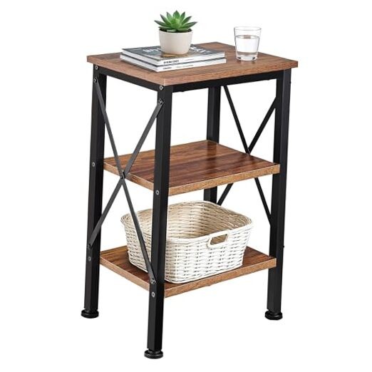 Modern Nightstands X-Design Side End Table Night Stand with 1 Pack Brown