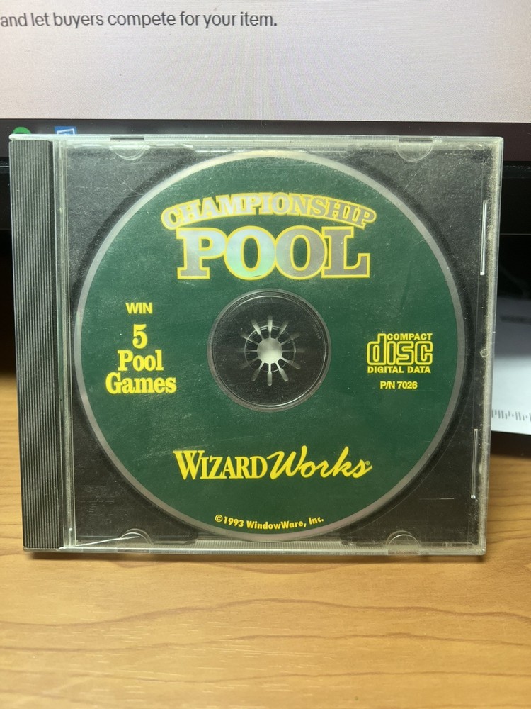 Championship Pool Wizard Works Windows PC CD-ROM 1993
