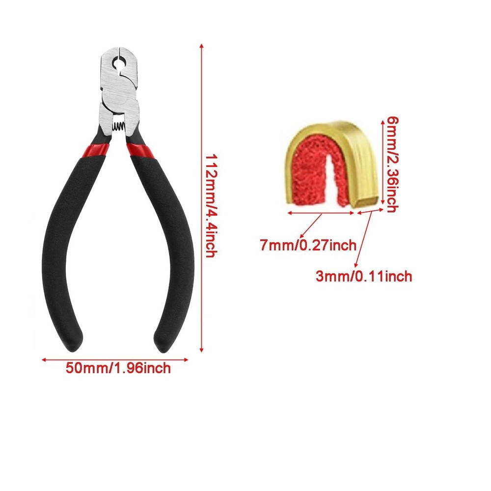 Archery Bow String Nocking Points Set with T Square Ruler Black