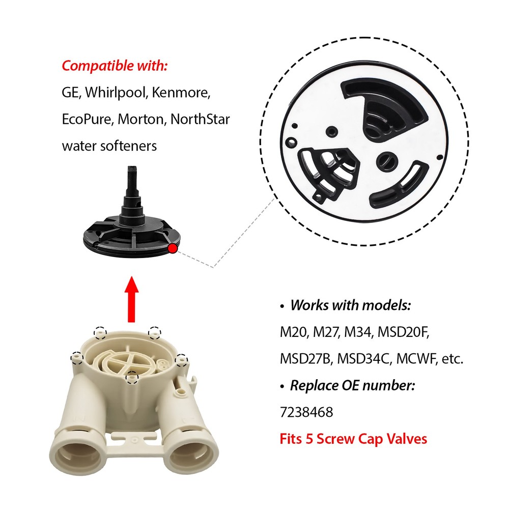 Water Softener Standard Valve Rotor and Seal Kit Replacement Part 7238468