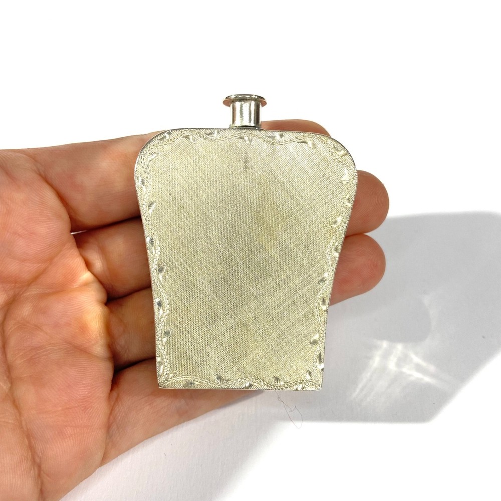 Vintage solid Silver hand carved snuff bottle , Hallmarked