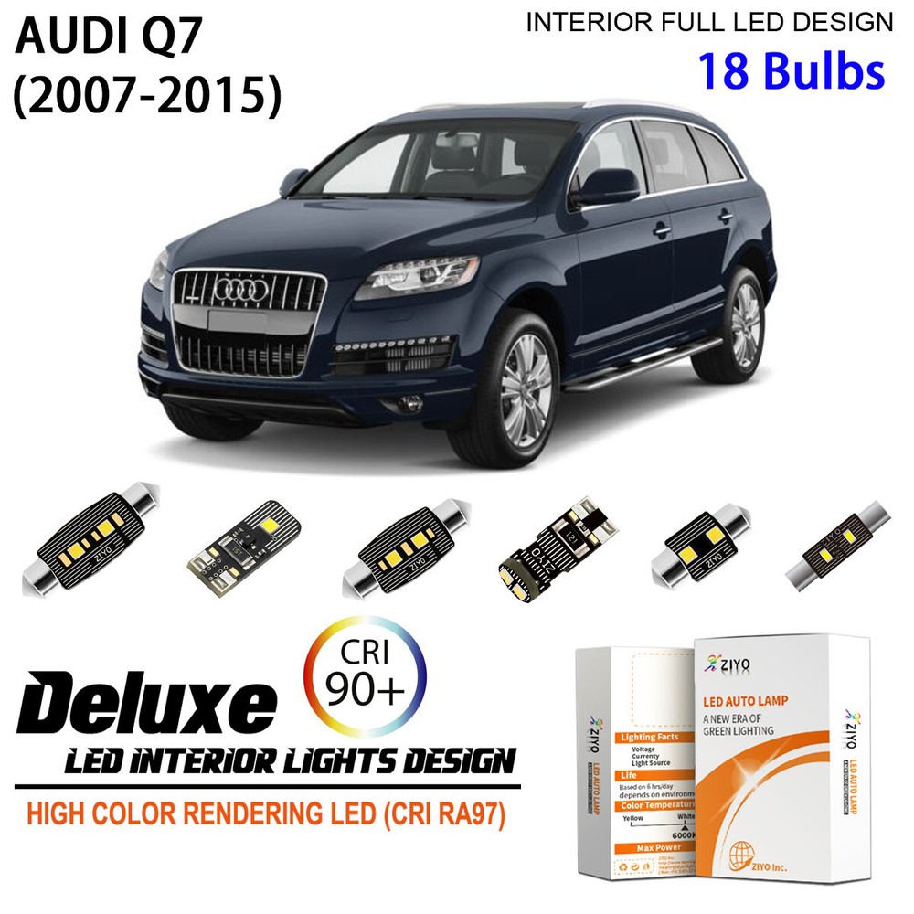 LED Interior Light Kit for AUDI Q7 2005-2015 White Light Bulb Upgrade Error Free