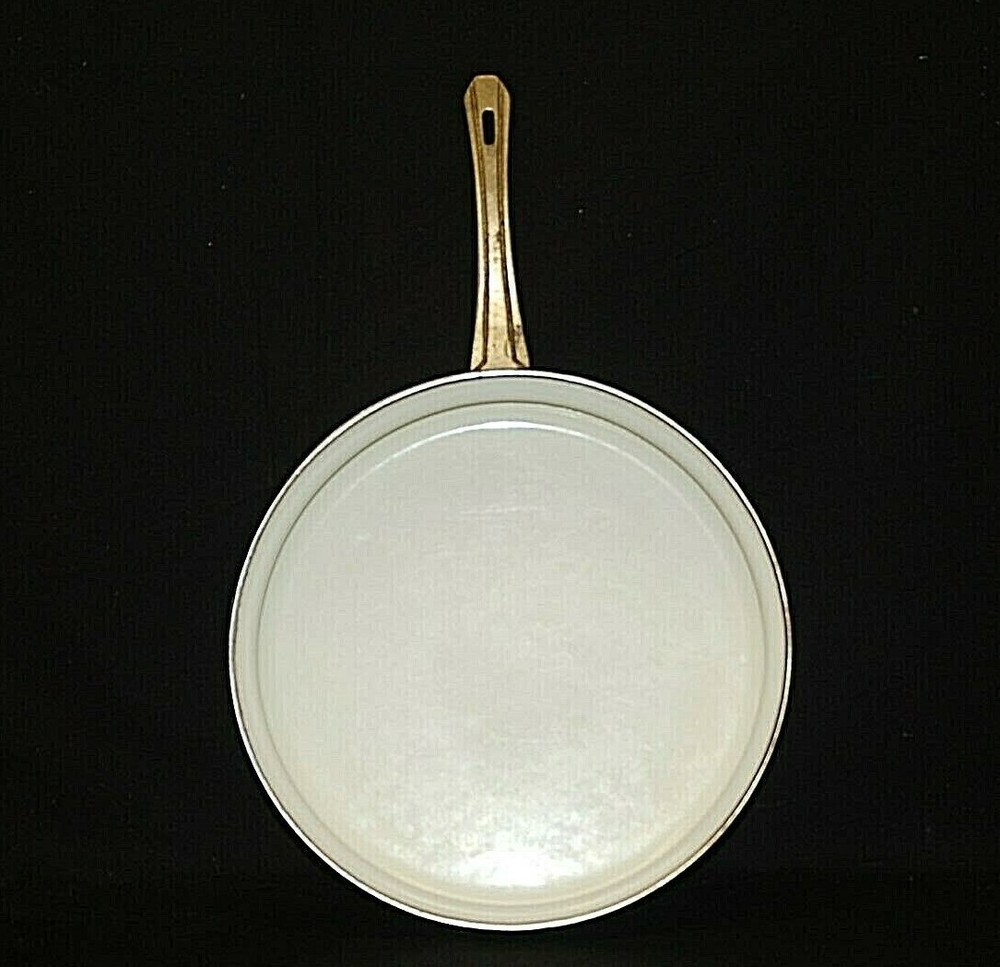 Newcor Regency Cookware Brass Handle Enamel Skillet Saute Pan Kitchenware