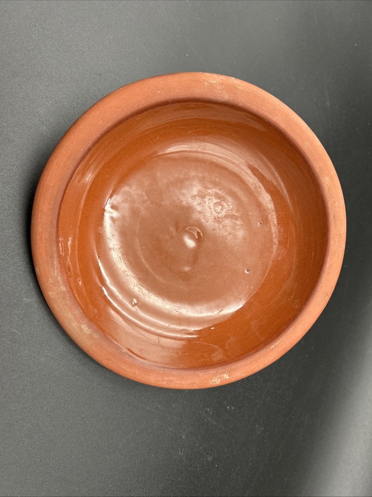Ceramic Covered Baking Dish, Red/Brown Glaze, White Inside & Accent