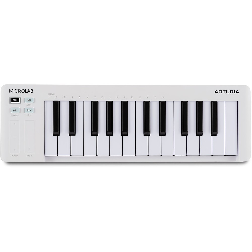 Arturia MicroLab mk3 Compact 25-Key MIDI Controller Keyboard - White