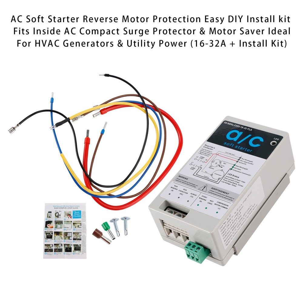 AC Soft Starter Reverse Motor Protection  (16-32A + Install Kit