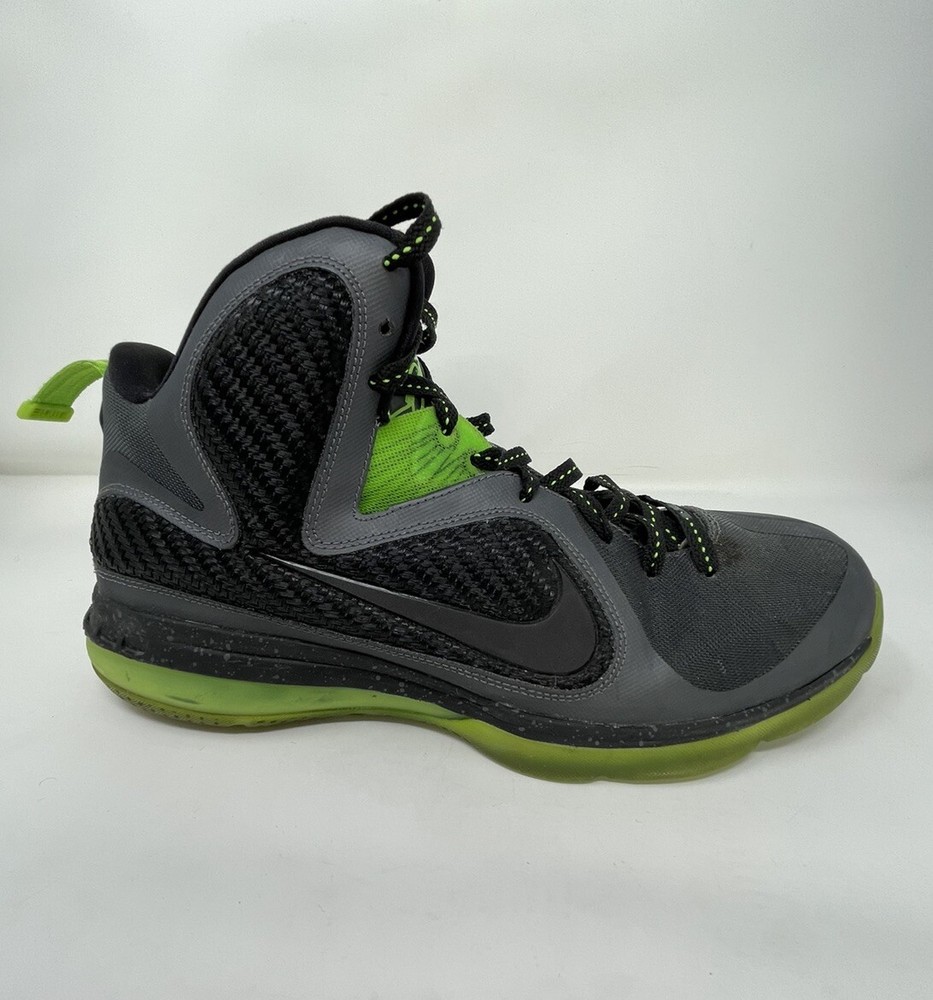 NIKE LEBRON 9 ‘DUNKMAN’ DARK GREY /BLACK-VOLT 469764-006 SIZE 11.5