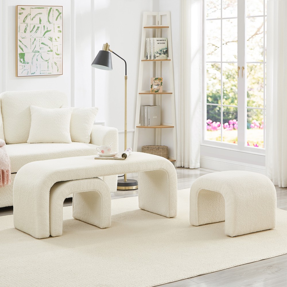 Three U-shaped benches Soft cushions Armless Multi-purpose