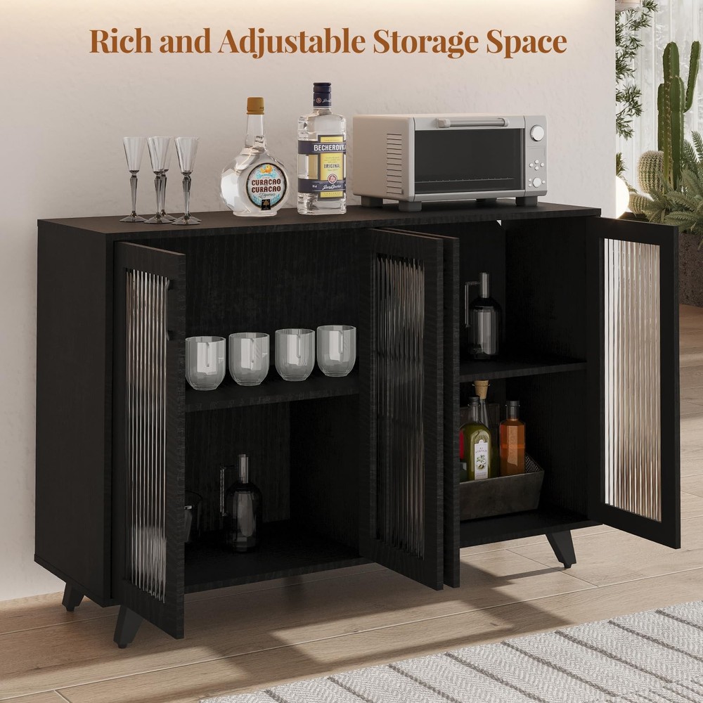 Kitchen Buffet Server Table Accent Sideboard Cupboard Server Buffet Console T...