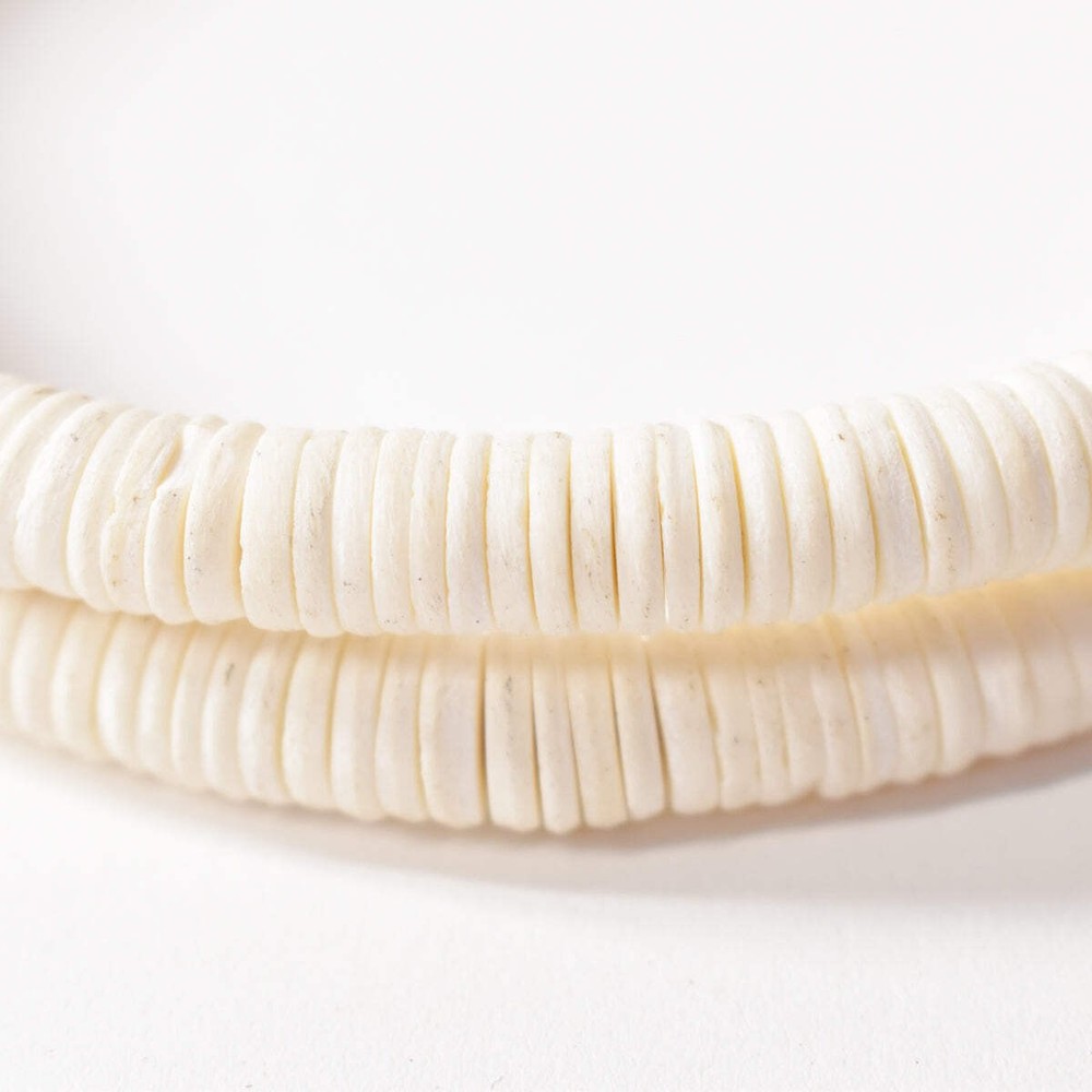 Thin Bone Heishi White Trade Beads Kenya