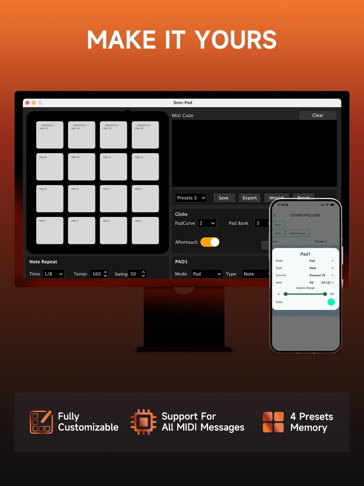 Donner USB MIDI Keyboard Controller Synthesizer Sequencer With Software