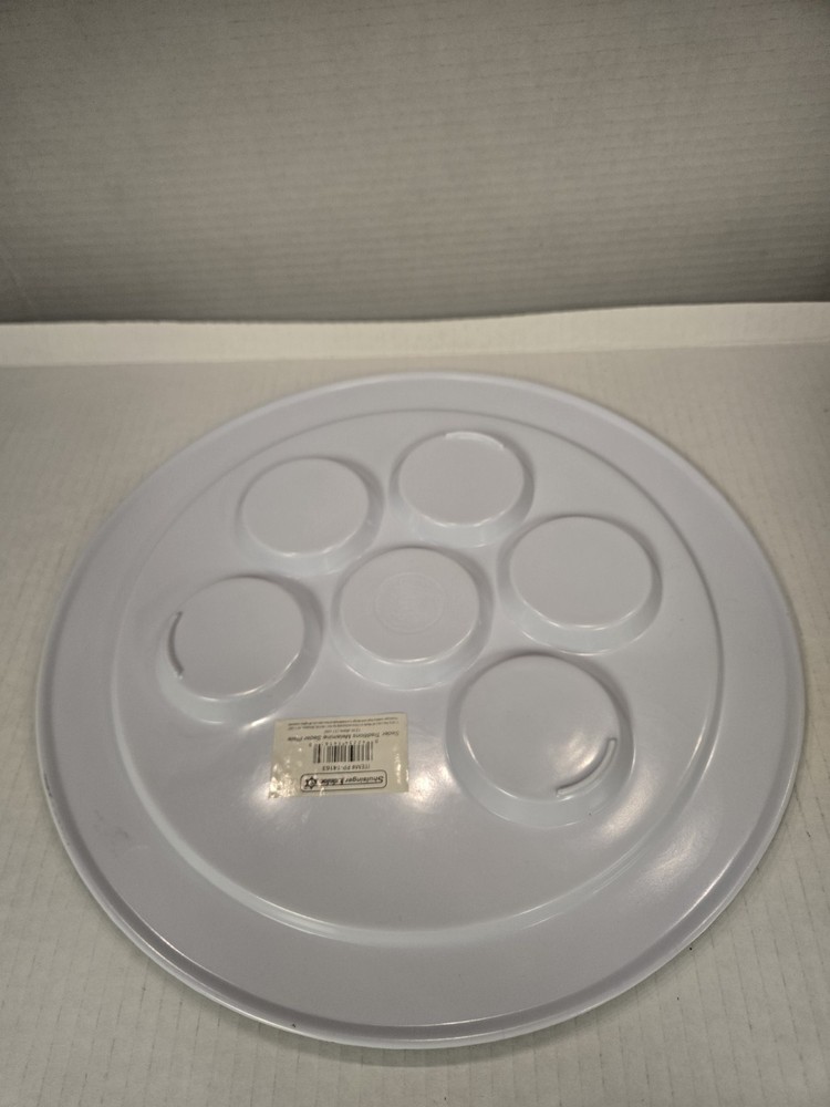 Melamine Seder Plate for Passover Black and White Judaica 12"