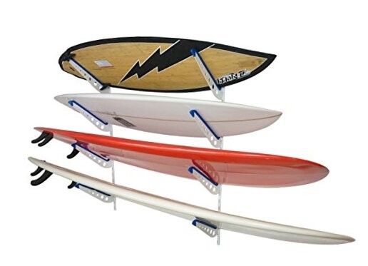 Metal Surfboard Storage Rack, 4 Surf Adjustable Home Wall Mount