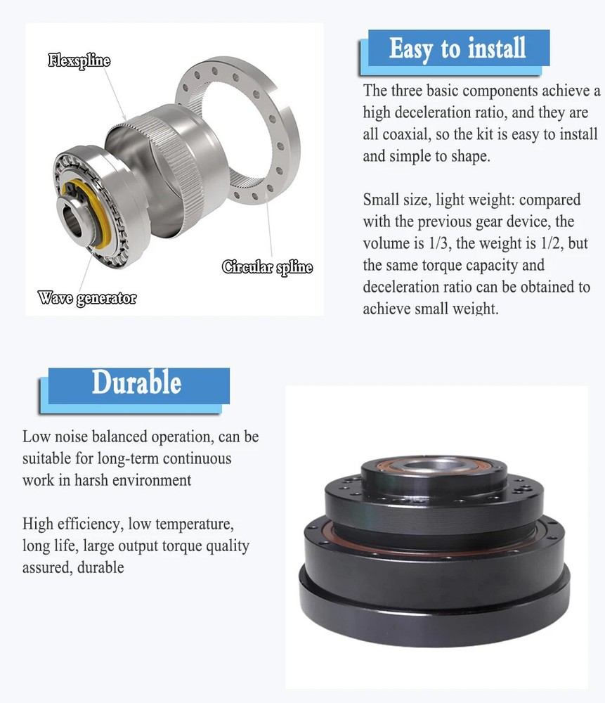 Hollow Type Harmonic Drive Precision Gear Harmonic Reducer 30 Arcsec Robot Arm