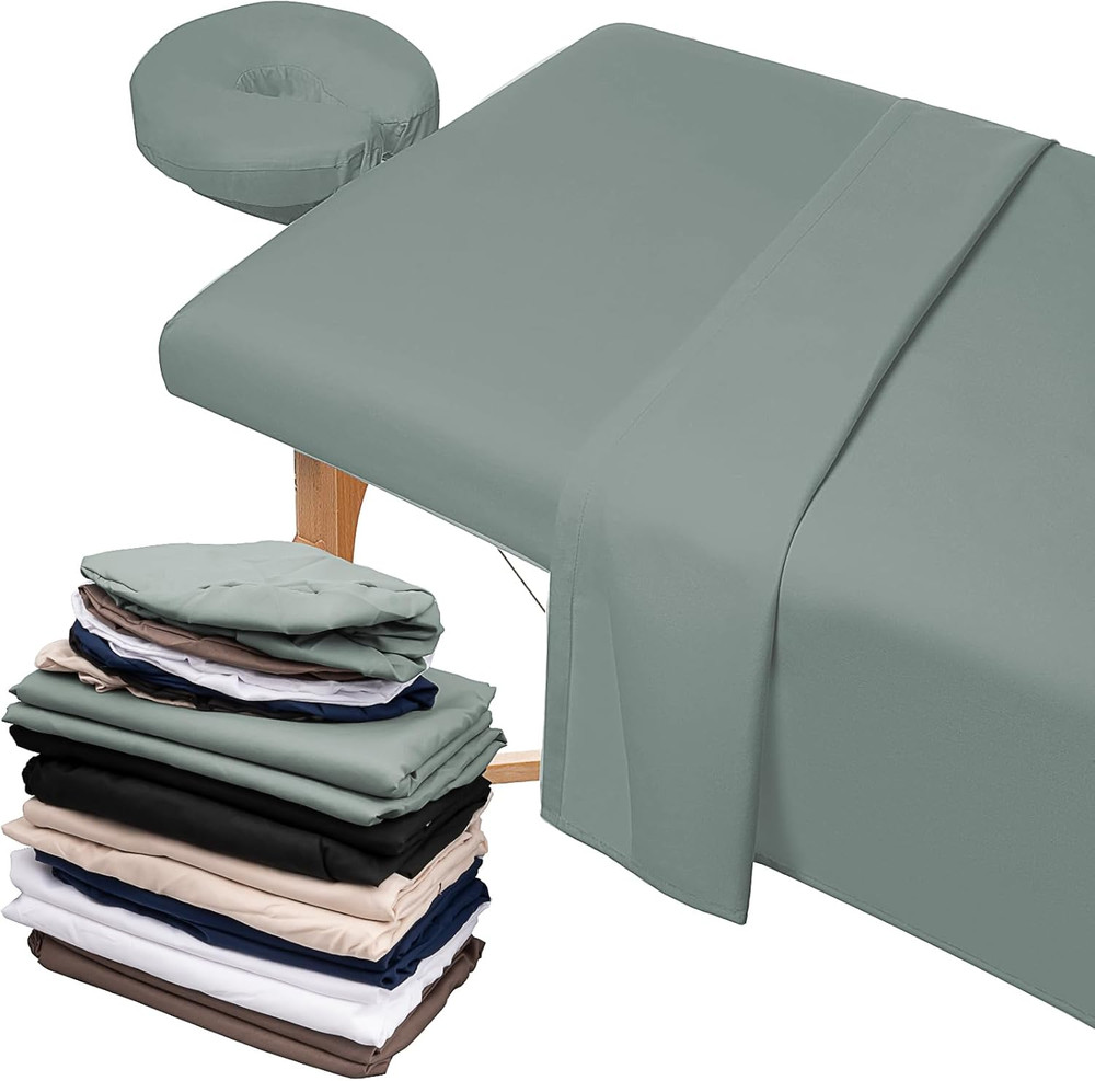 6 Sets Microfiber Massage Table Sheets Set,18-Piece Includes Massage Table Cover