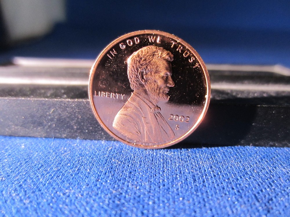 One 2002-S Lincoln Cent Deep Cameo Mirror Proof RED Upper Grading Ranges