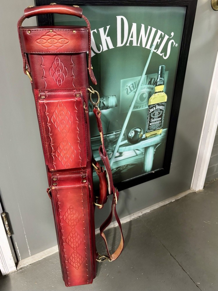 DELTA HANS Tooled Leather Billiard/Pool Cue Case Stick
