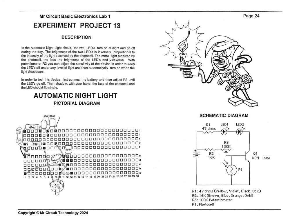 MC1-13 ** Mr Circuit Science ** Experiment Kit -Solar-Activated Night Light