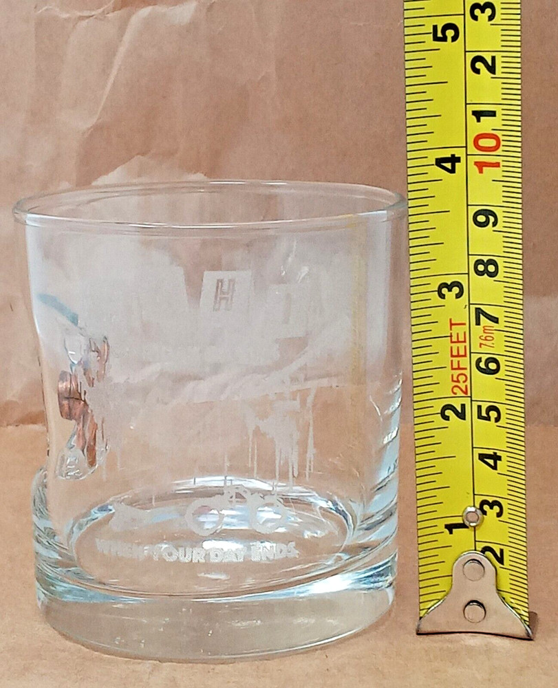 Bullet Embedded Clear Drinking Glass rocks whiskey etched WAHI forensics theme