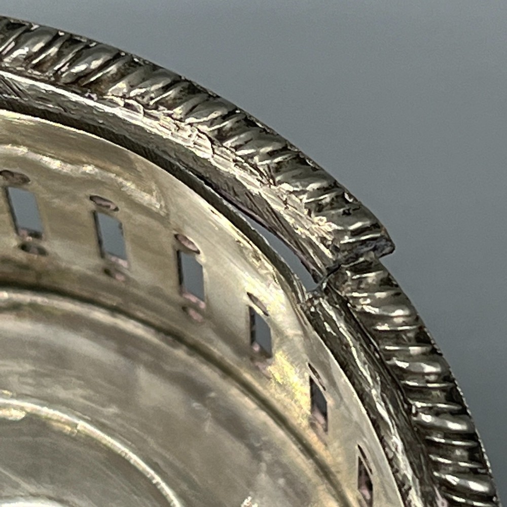 Vintage Silver Plate Footed Gallery Serving Tray Rectangular Serpentine Cocktail