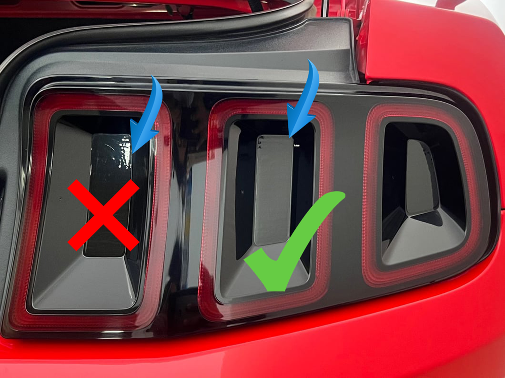 2013-2014 Tail Light Insert Ford Mustang Tint; Smoked Precut No Bubbles PREMIUM