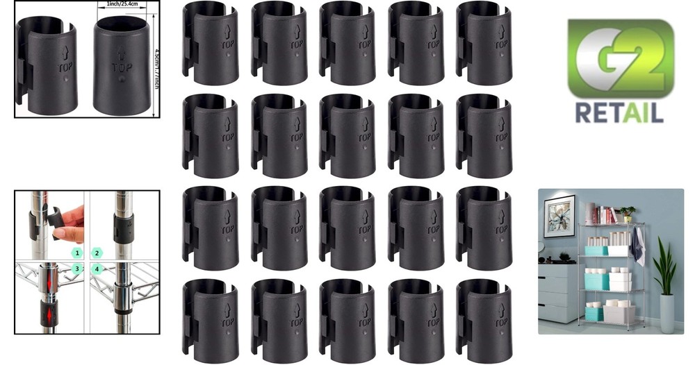 Replacement 40-Pack Wire Shelf Clips - Fits Thunder Group, Alera, Metro & More